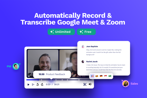 tl;dv : Automatically reccord & transcribe Google Meet & Zoom