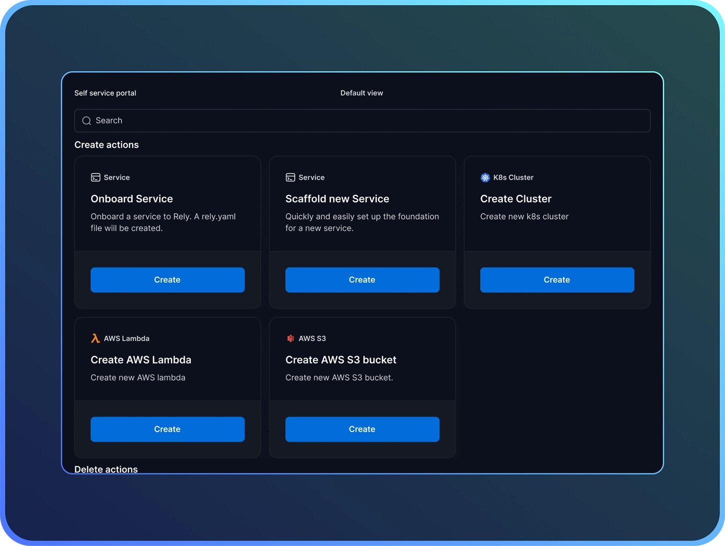 rely io - Developer Self-Service