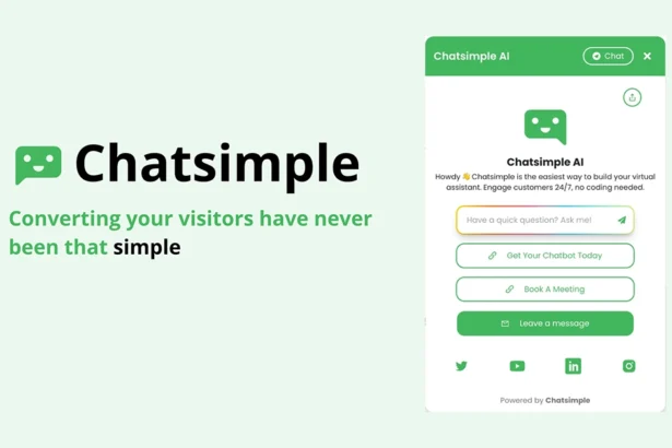 Chatsimple: Chatbot GPT for website visitor powered by AI