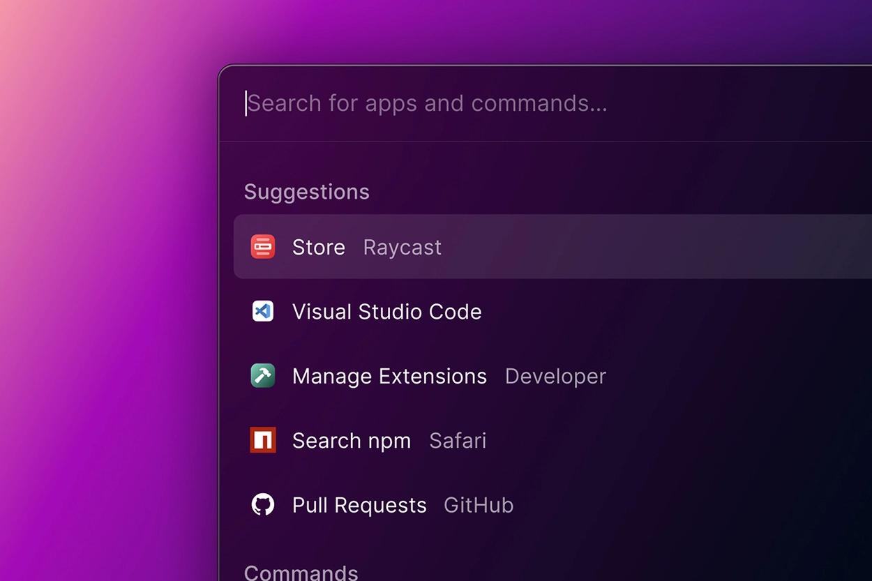 Raycast: System Commands. Control your Mac with over 20 system commands built in. From turning up or down volume, to emptying your trash, sleep or restarting your system, and much more.
