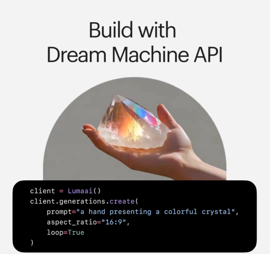 Dream Machine API by Luma AI