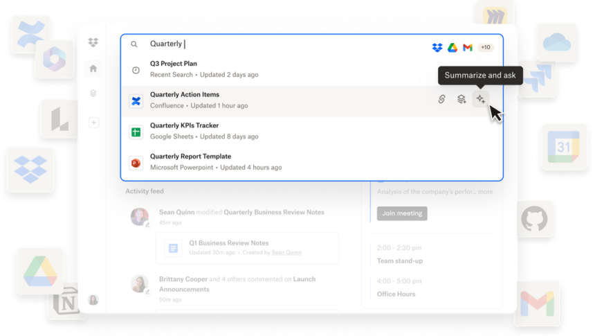 Dash combines AI universal search, organization, and content access control. Find Secure Organize and Share from your company’s apps, files, and tabs—all in one place.