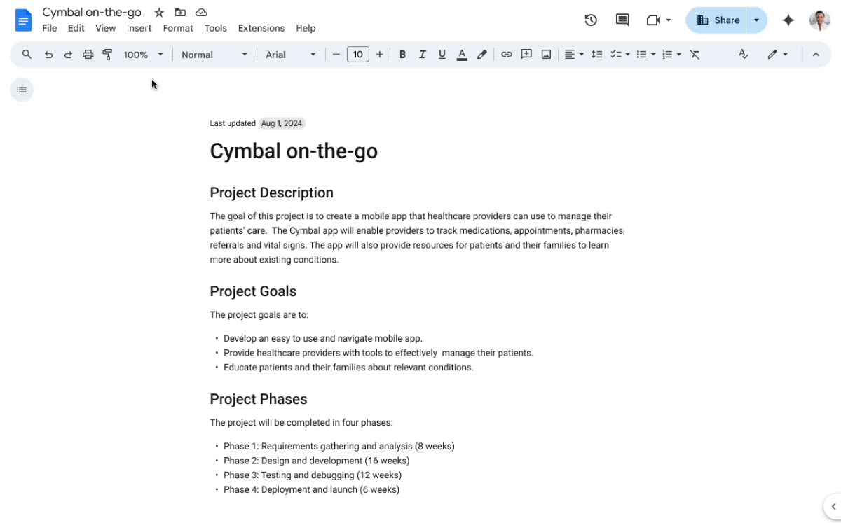 customize your document by creating a unique cover image using Gemini in Docs