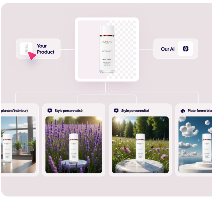 Grâce à l'IA, transformez en quelques secondes vos simples photos de produits en photographies